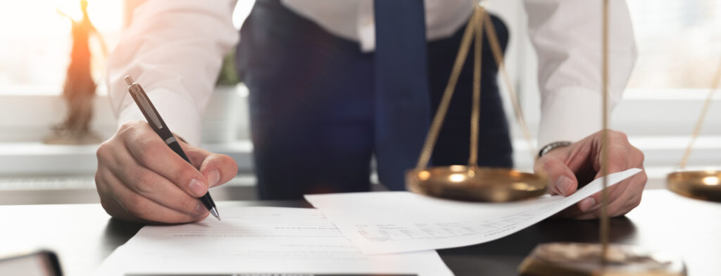 Lawyer working with documents.